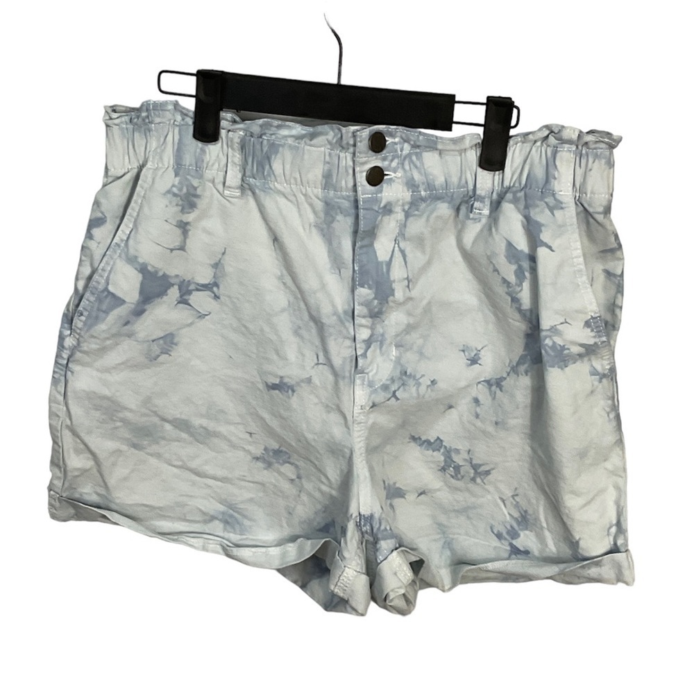 Universal Thread Tie Dye Short Blue‎ White Paper Bag High Rise Cuffed Size L U2